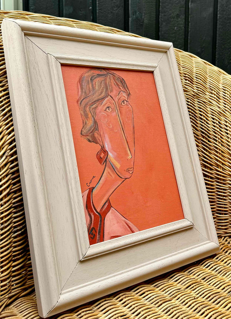 Thumbnail: (Sold) 'Angelica' Original, canvas panel framed
