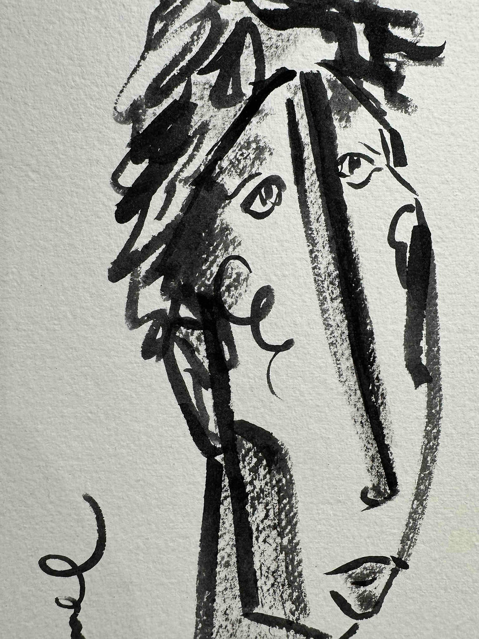 Thumbnail: (Sold) 'Sebastian' Sketch, on handmade rag paper