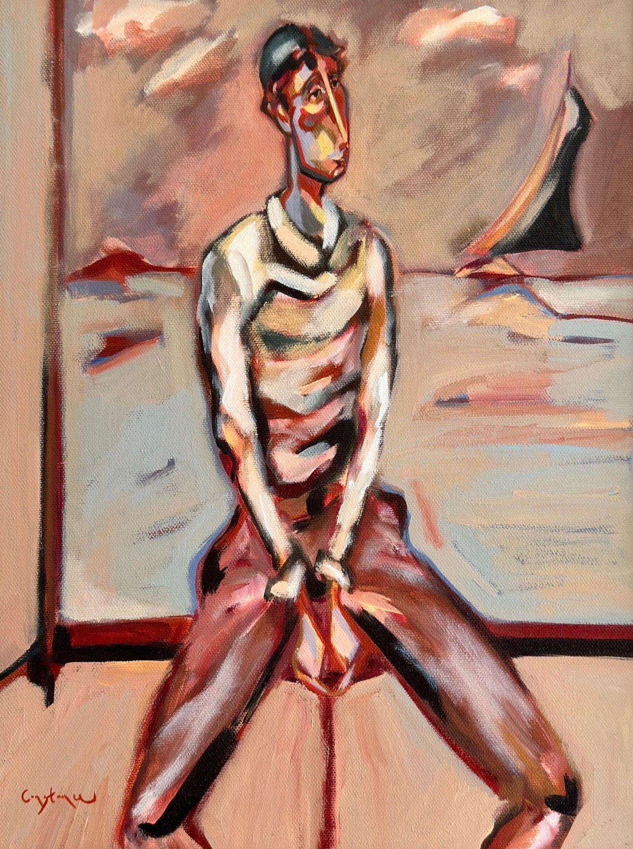'Edison's Sailing Days' Original, canvas