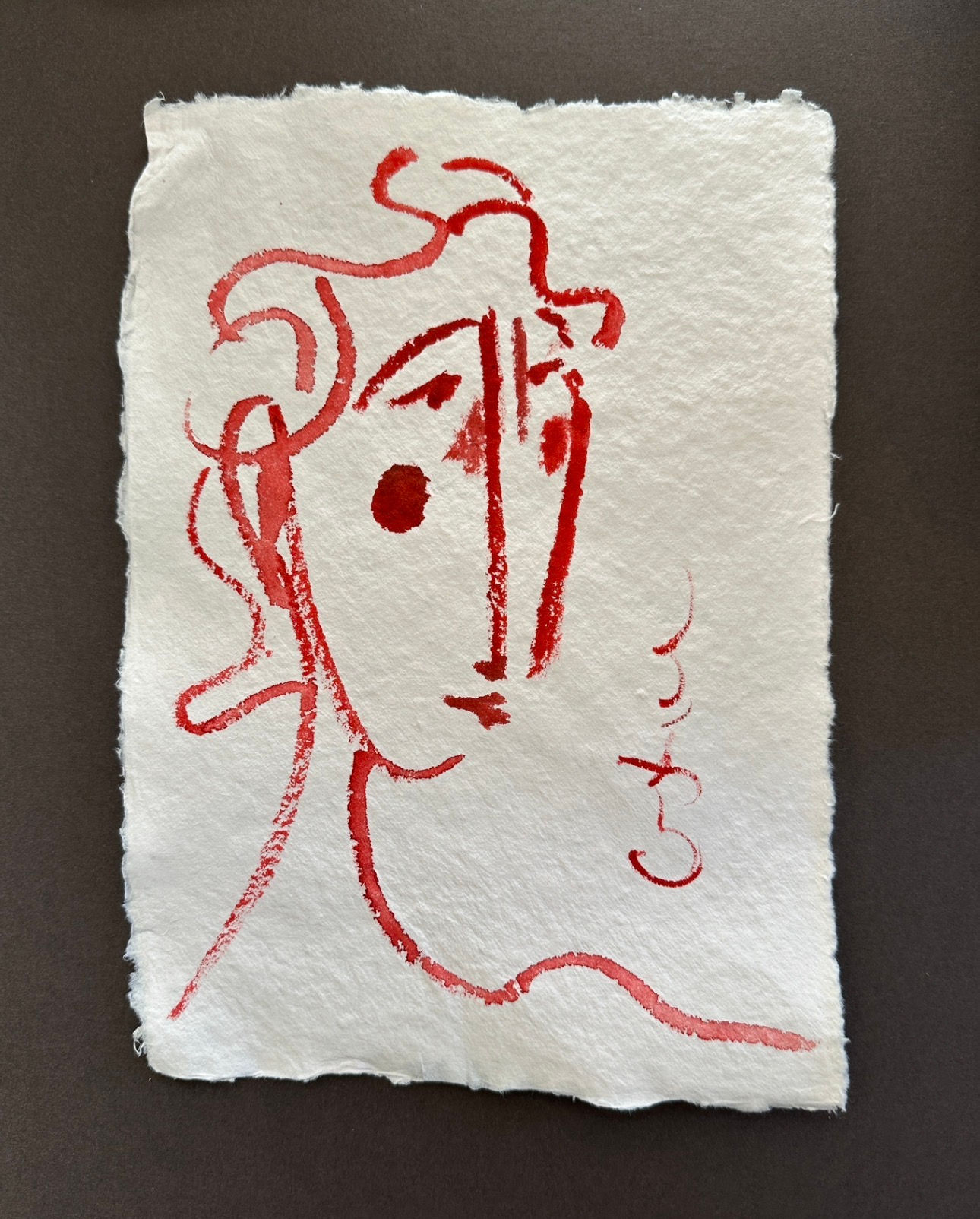 (Sold) 'Jasmine' Sketch, on handmade paper