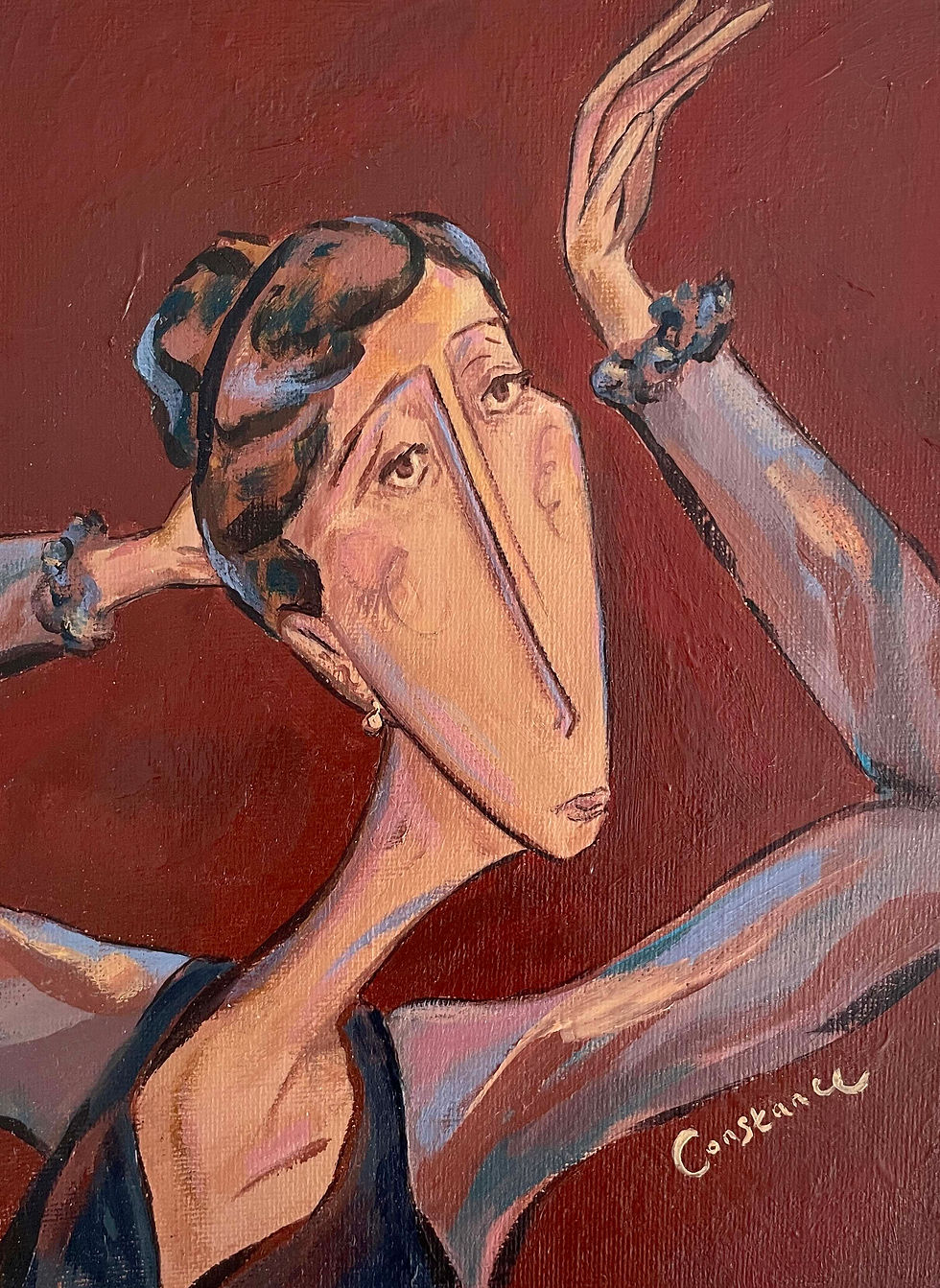 (Sold) 'Julia' Original, canvas panel framed