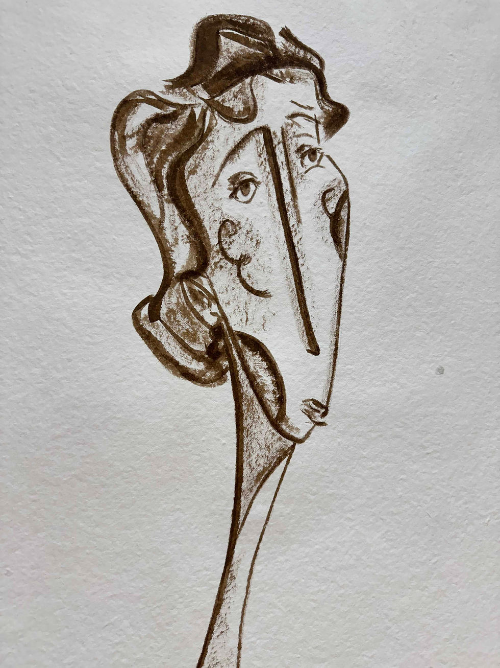 Thumbnail: (Sold) 'Adele' Sketch, on handmade rag paper