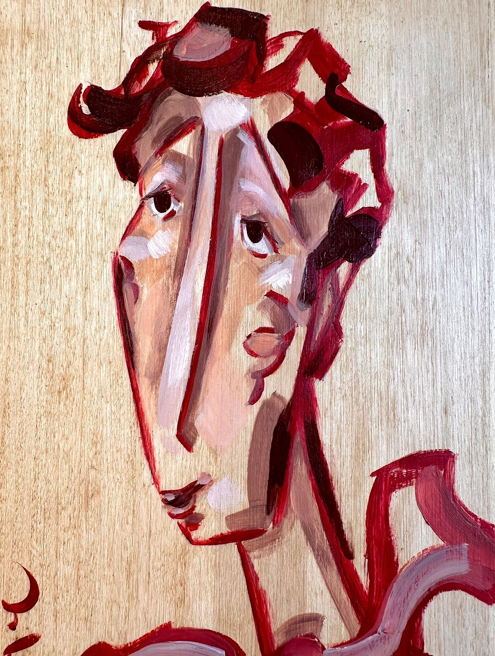 Thumbnail: (Sold) 'Ana' & 'Atlas' sketch, waxed wood