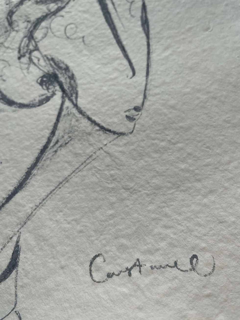 Thumbnail: (Sold) 'Bree' Sketch, on handmade rag paper