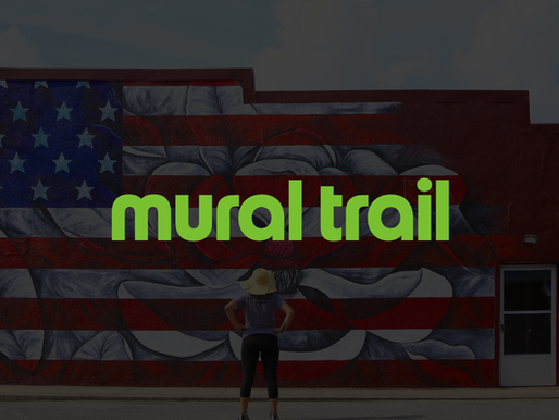 mural trail graphic over the american flag magnolia mural in manchester tennessee