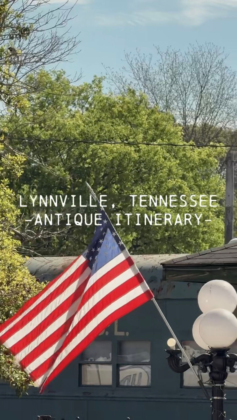 American Flag in Lynnville, Tennessee blowing in a light wind