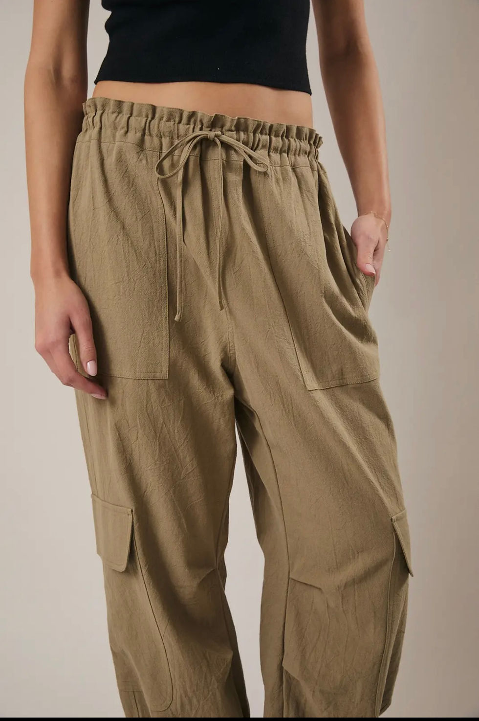 Thumbnail: Olive Cargo Harem Pants 