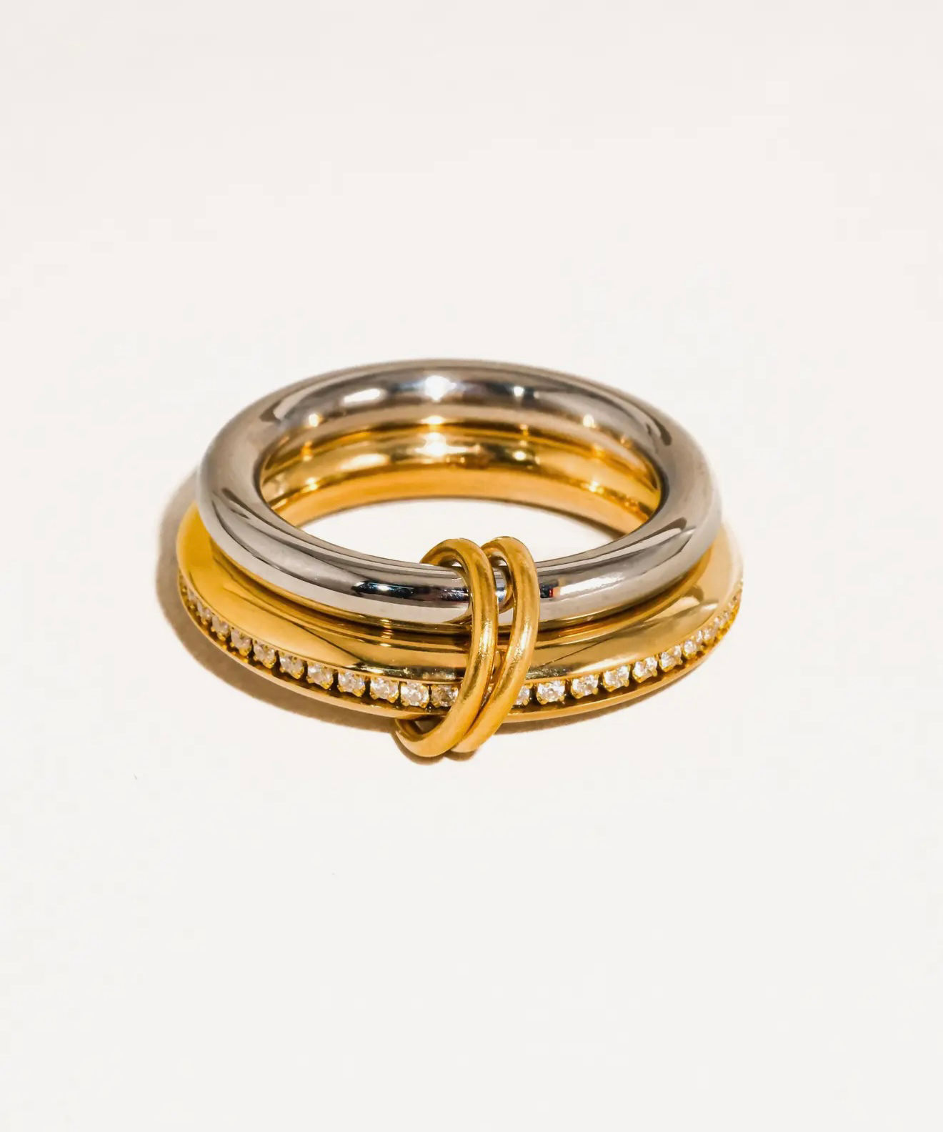 18K Gold Non-Tarnish Multi Stack Cz Band Ring