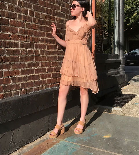 white christmas dresses Asymmetrical Nude-Beige Dress main image 1