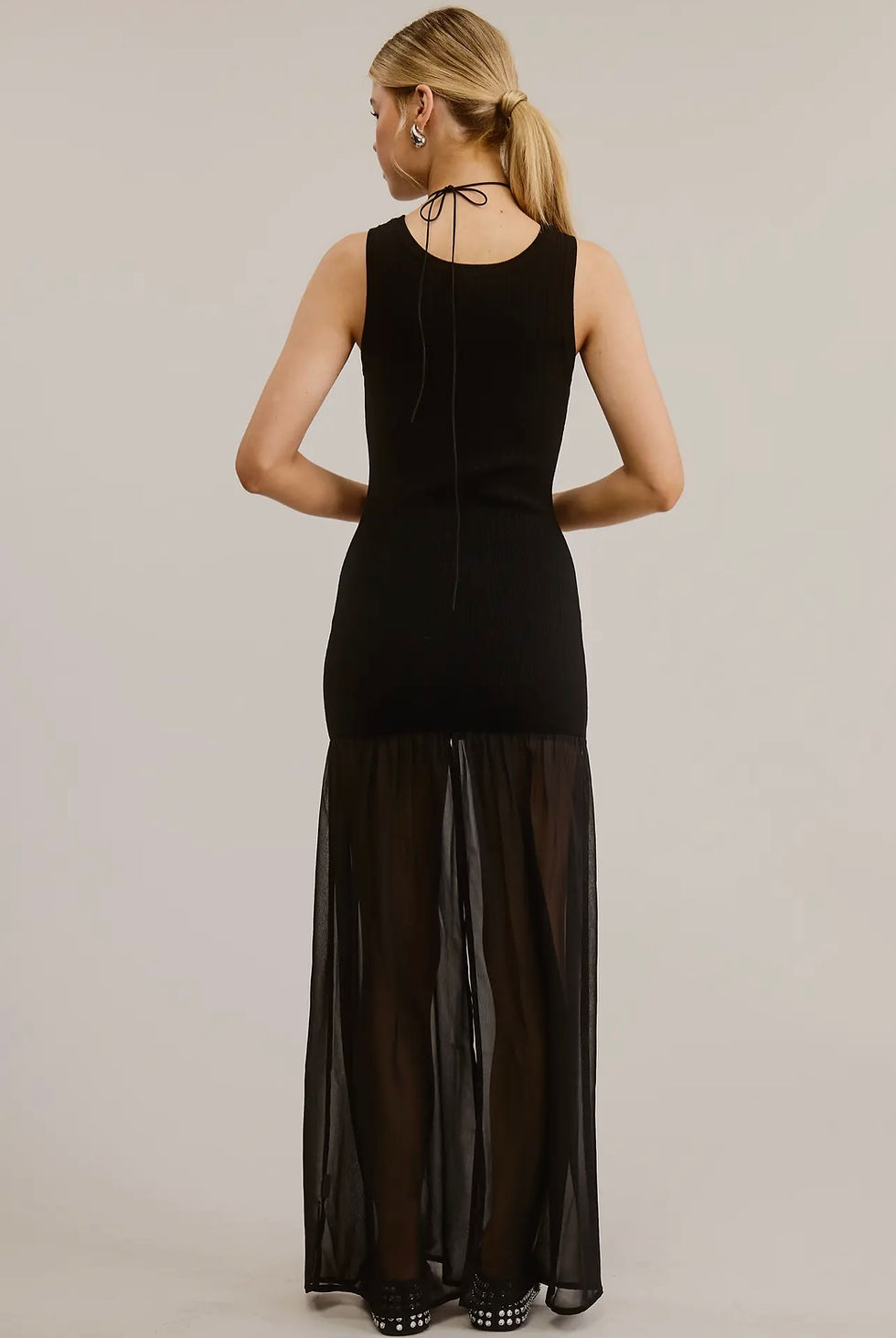 Thumbnail: Bodycon Tank dress with sheer skirt 
