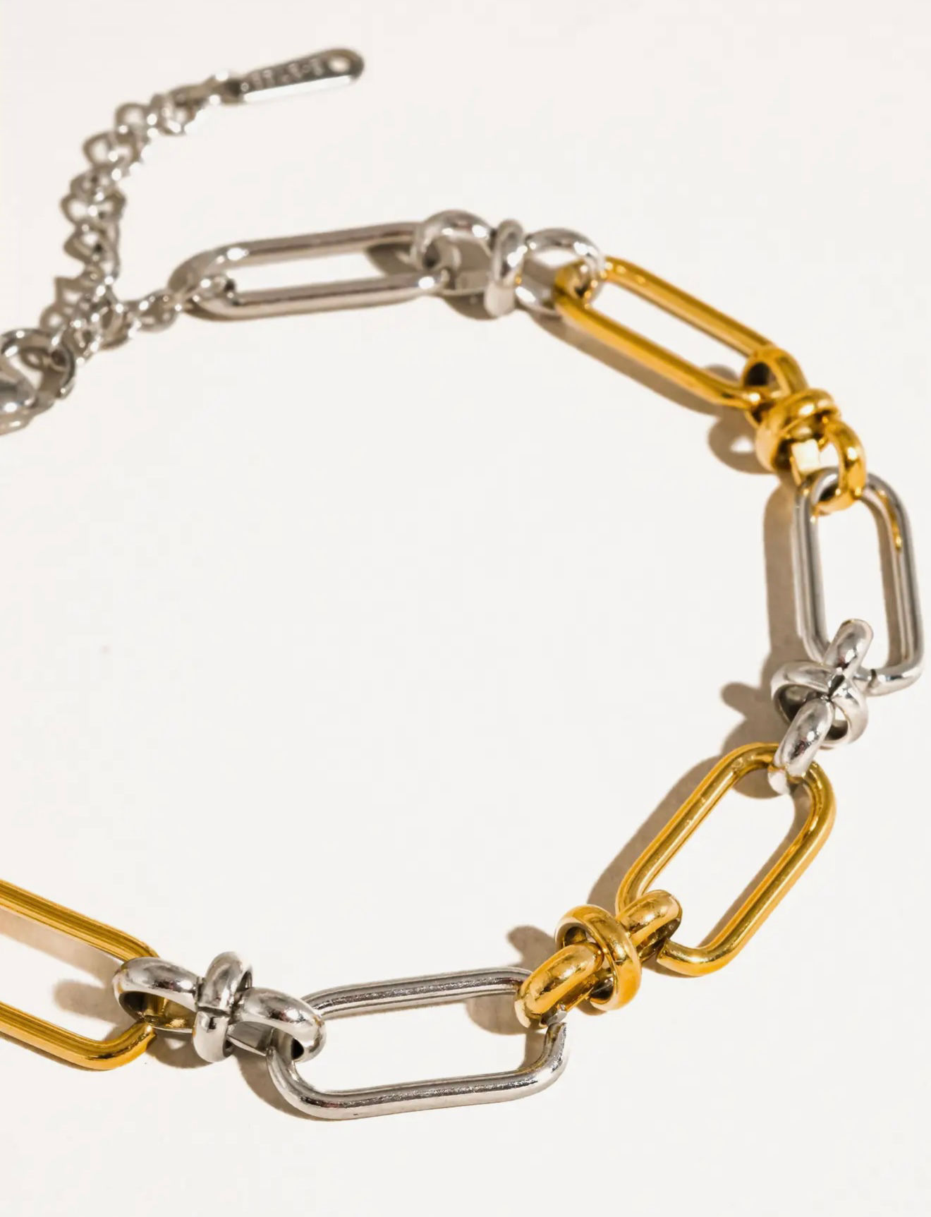 Gold Non-Tarnish Two Tone Chain Bracelet 