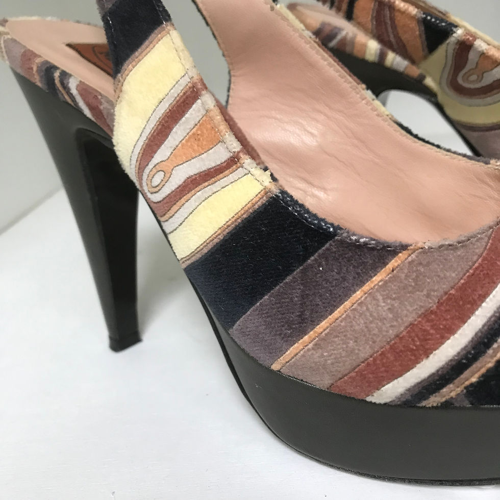 Thumbnail: Missoni Velvet Striped Peeptoe Pumps
