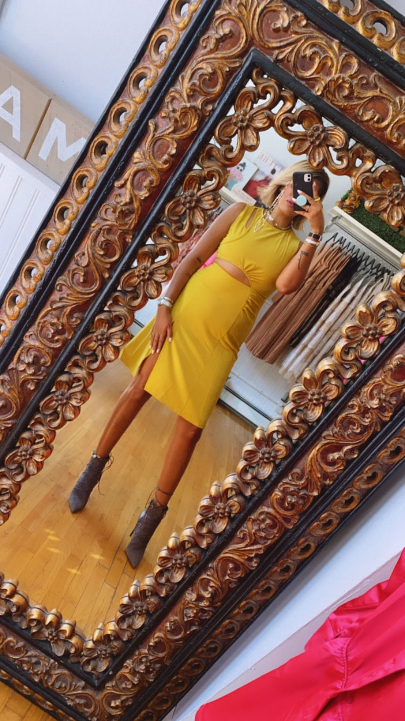 Cutout Yellow Dress