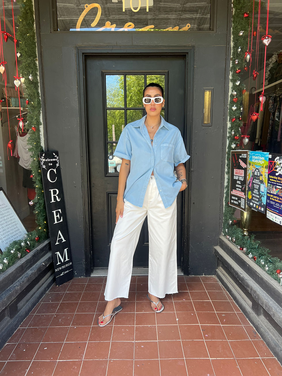Thumbnail: Blue Button Up Top