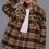 Thumbnail: Brushed Plaid Faux Fur Lined Jacket & Skort Set