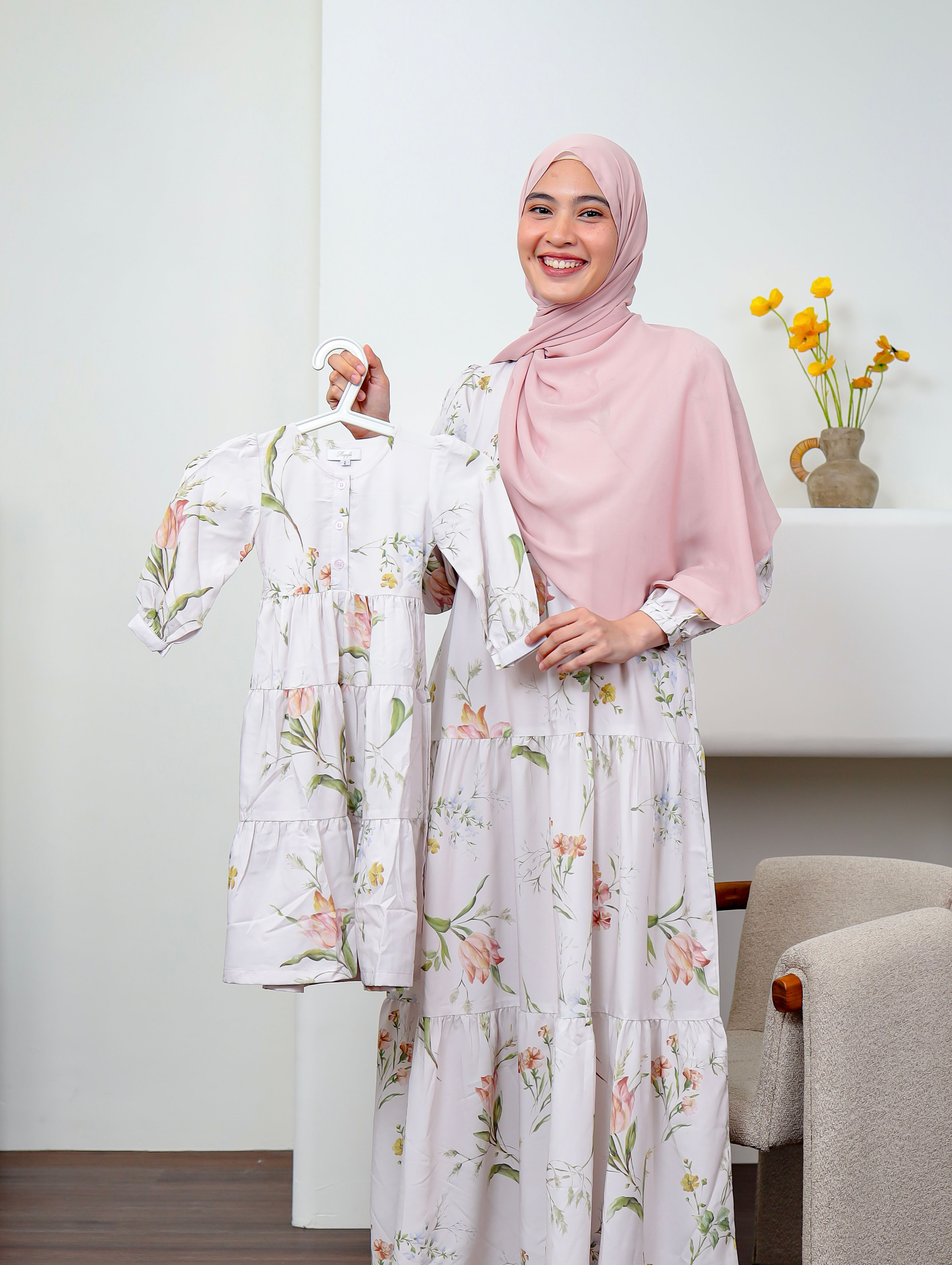 Tulip Kids Tiered Dress in Blush