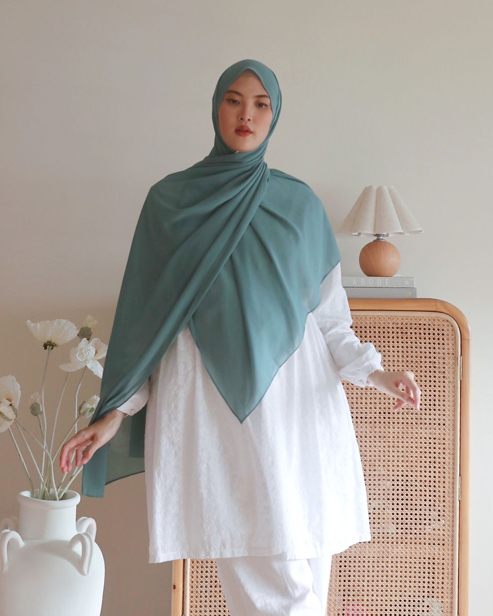 Thumbnail: Georgette Qayla Shawl in Teal