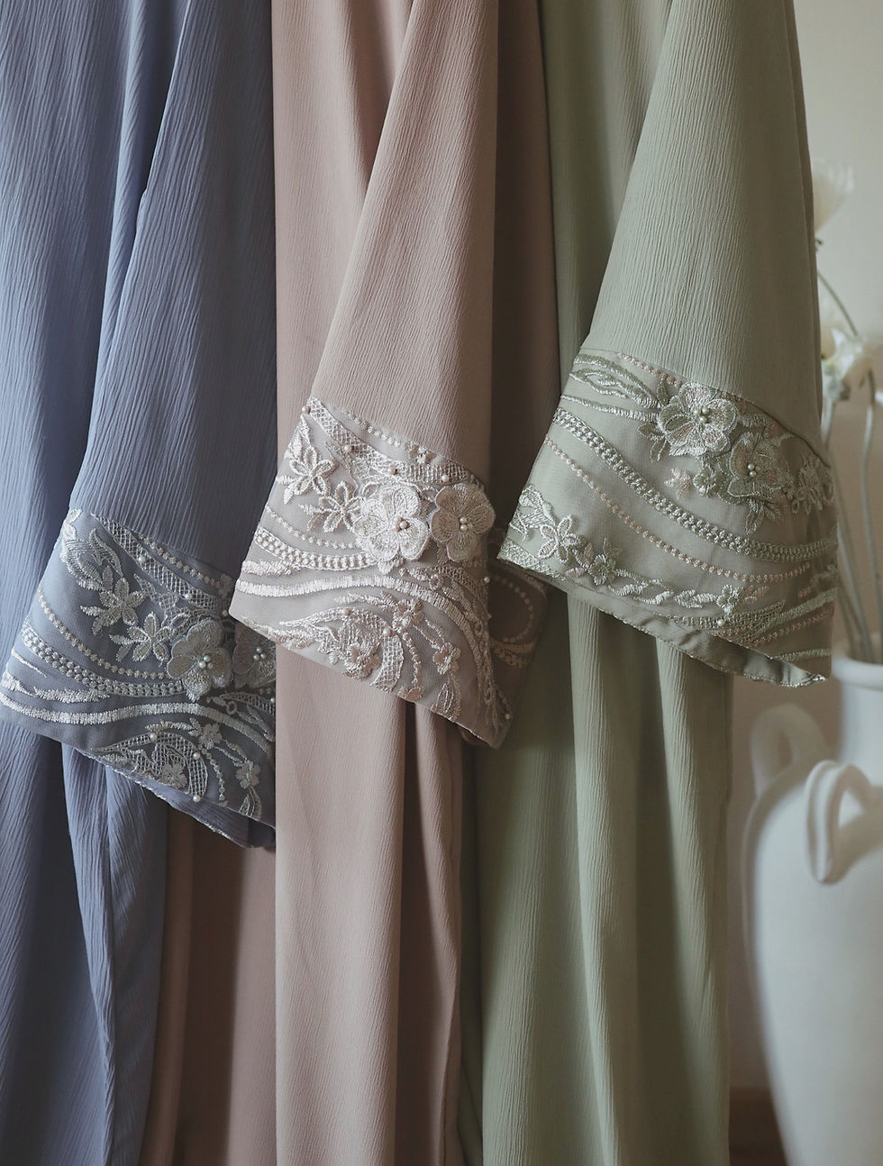 Thumbnail: Arayna Lace Abaya in Sage
