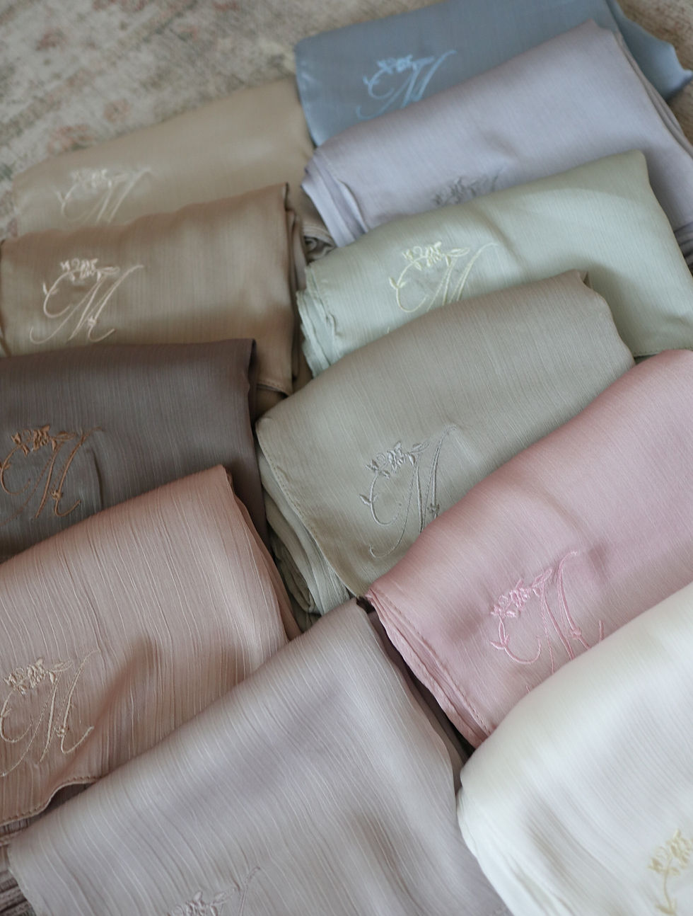 Thumbnail: Solace Silk Crepe Shawl in Silver Lining