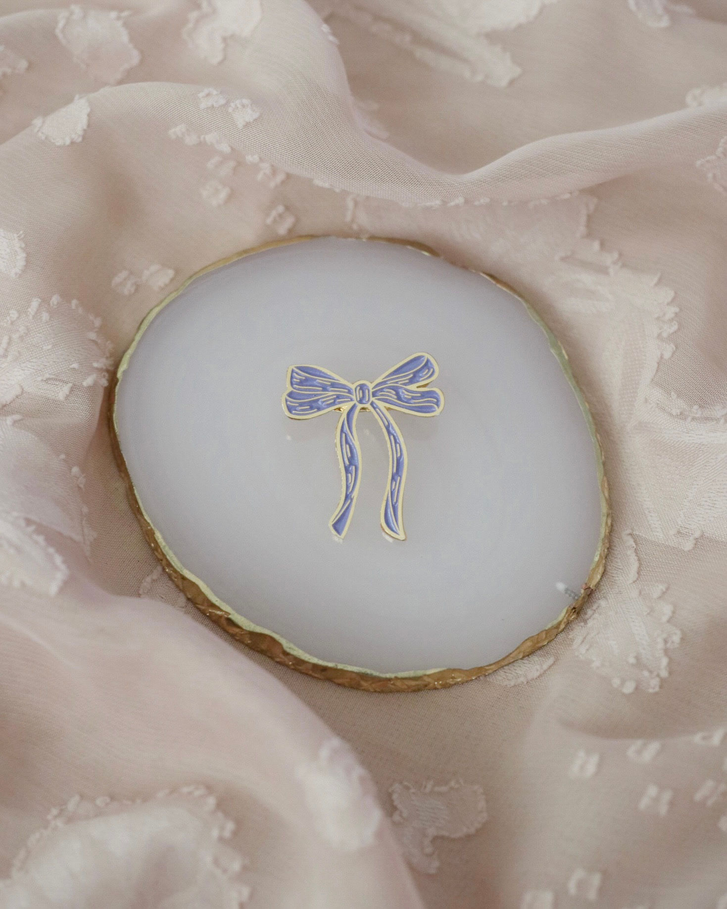 Dainty Ribbon Brooch in Purple