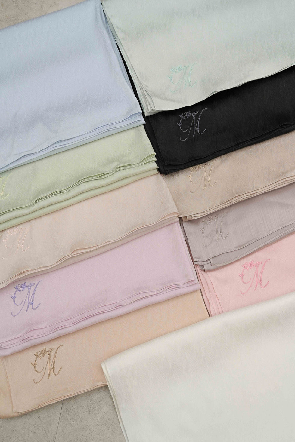 Thumbnail: Serein Brushed Satin Shawl in Creme Brulee