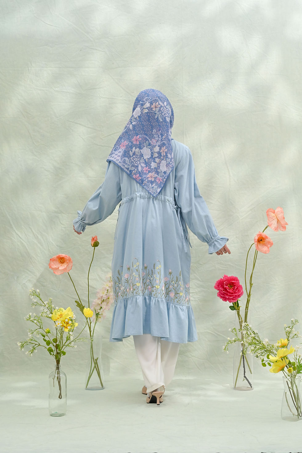 Thumbnail: Valley Ribbon Dress in Denim