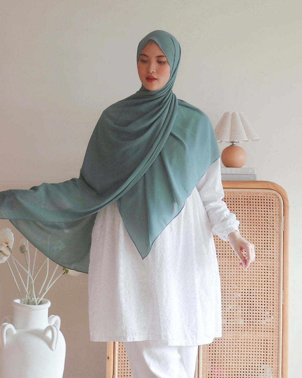 Thumbnail: Georgette Qayla Shawl in Teal