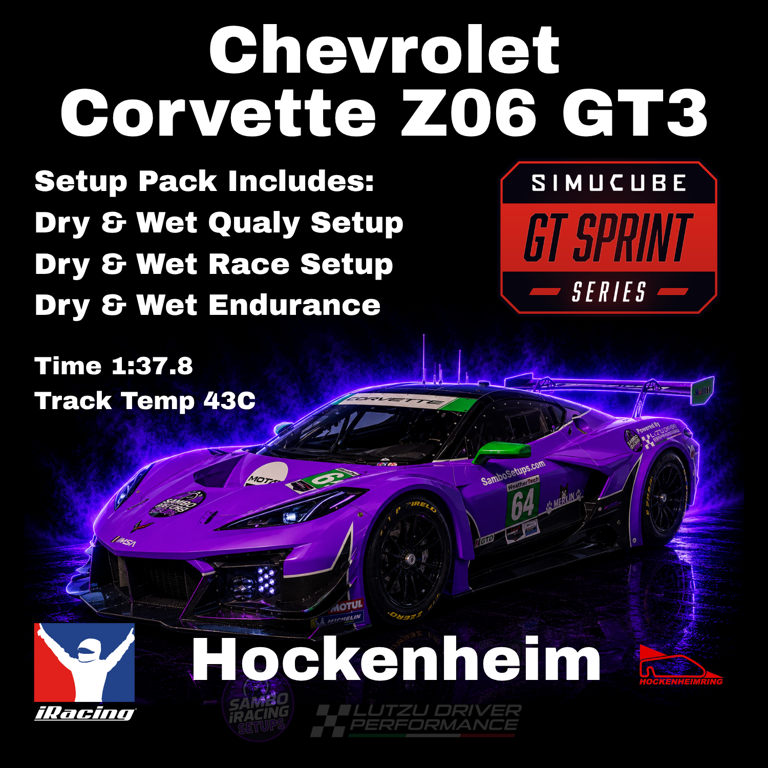 Corvette Z06 GT3 Hockenheim iRacing Setups