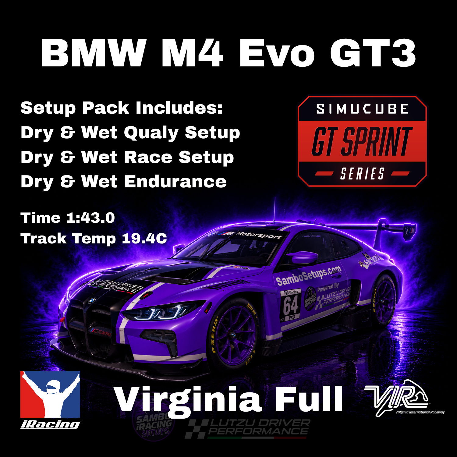 BMW M4 GT3 Virginia Int. Raceway iRacing Setups