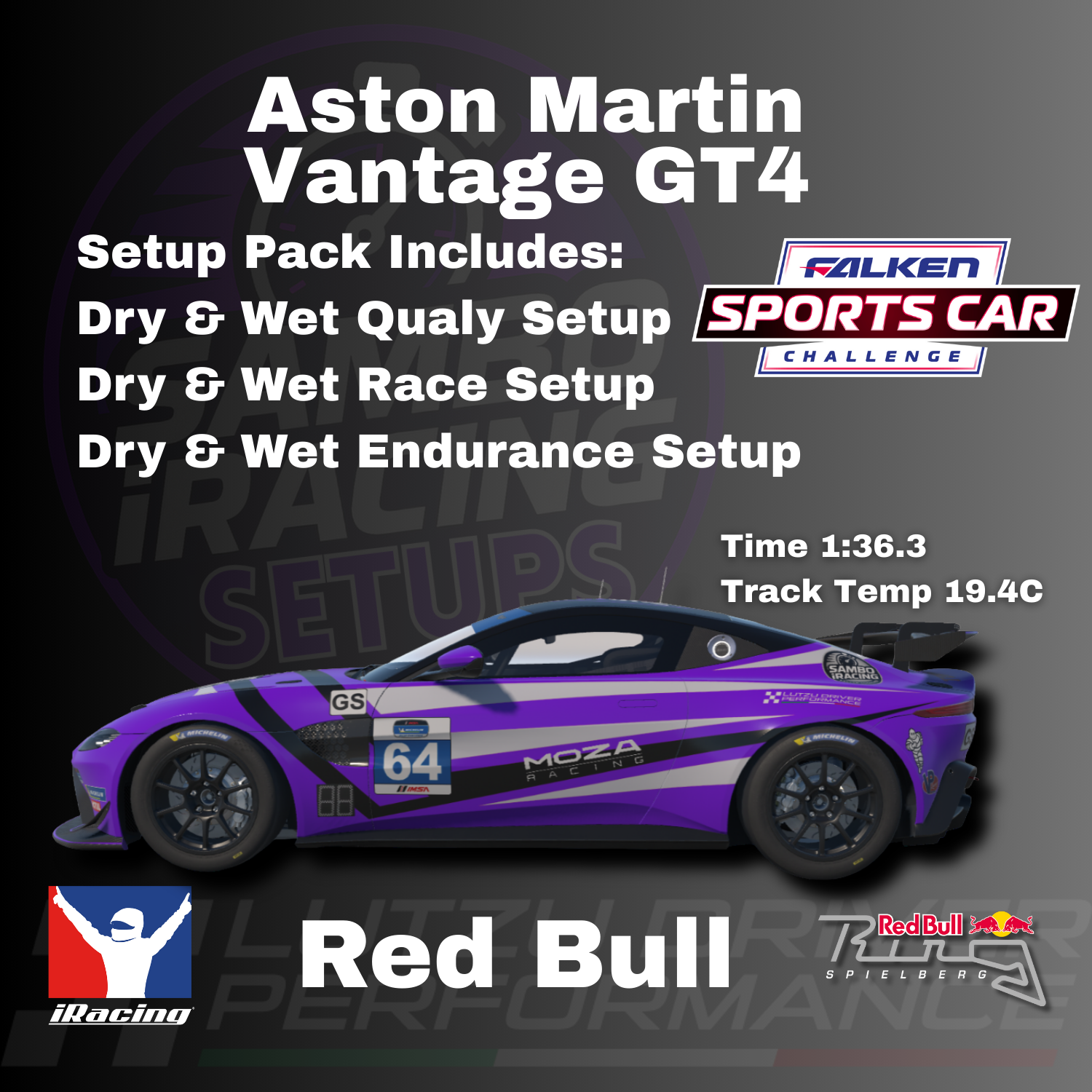 Aston Martin Vantage GT4 Red Bull Setup