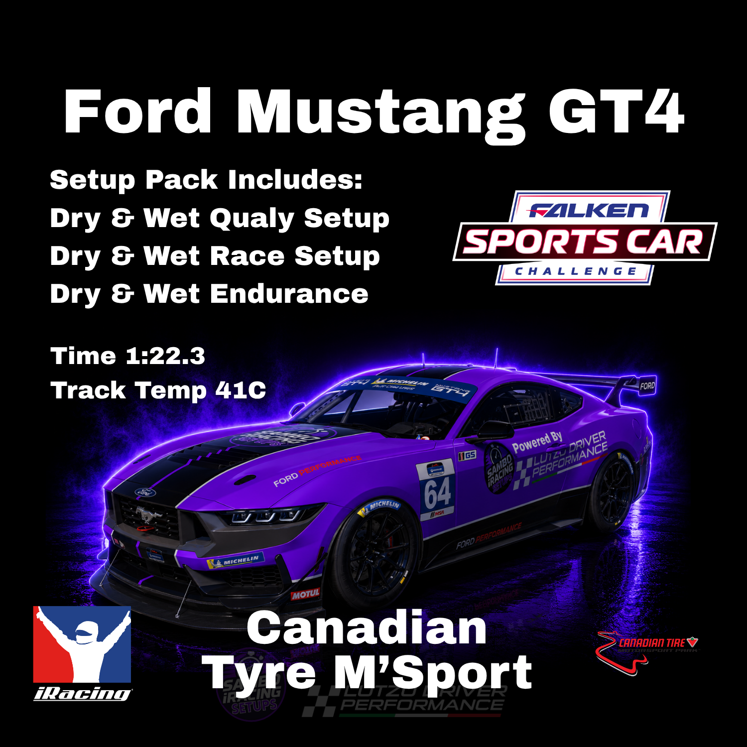 Ford Mustang GT4 Canadian Tyre Mo'Sport iRacing Setup
