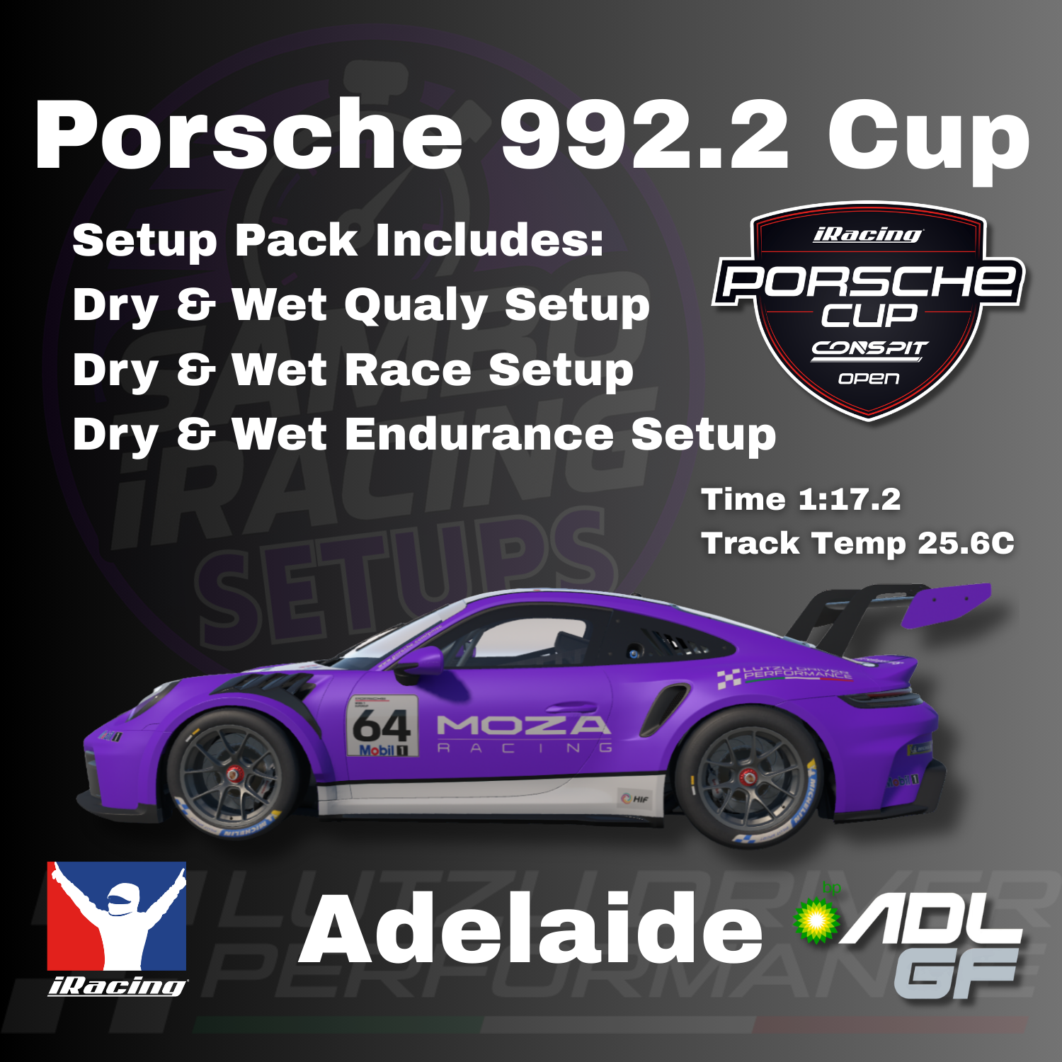 Porsche Cup 992.2 Adelaide iRacing Setups