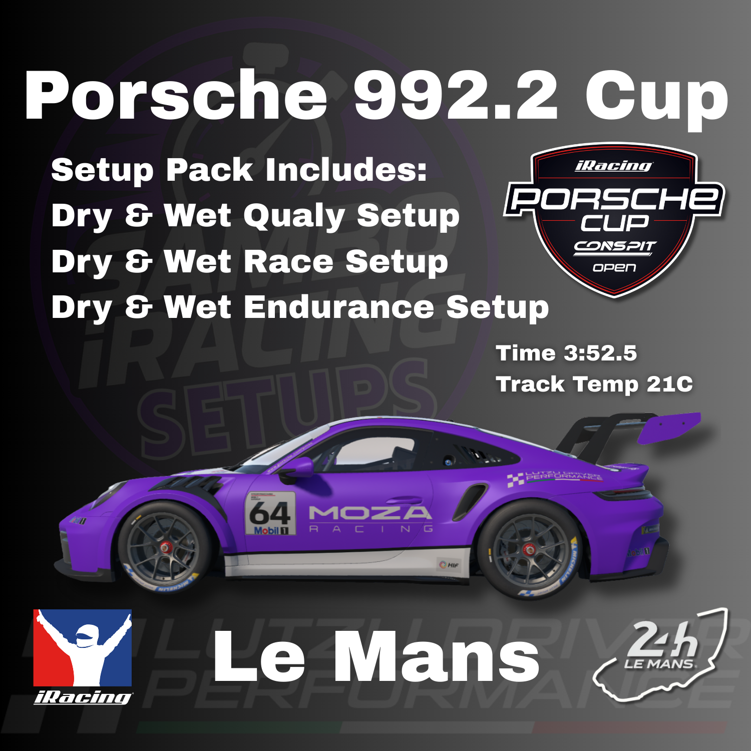 Porsche Cup 992.2 Le Mans iRacing Setups
