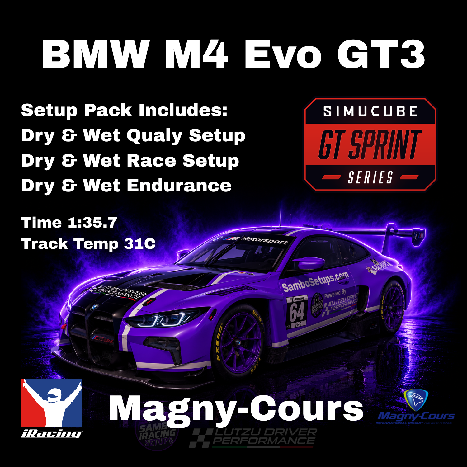 BMW M4 GT3 EVO Magny-Cours iRacing Setups