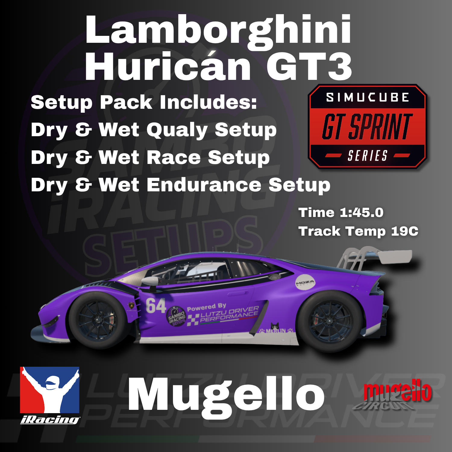 Lamborghini Hurican GT3 Mugello iRacing Setups