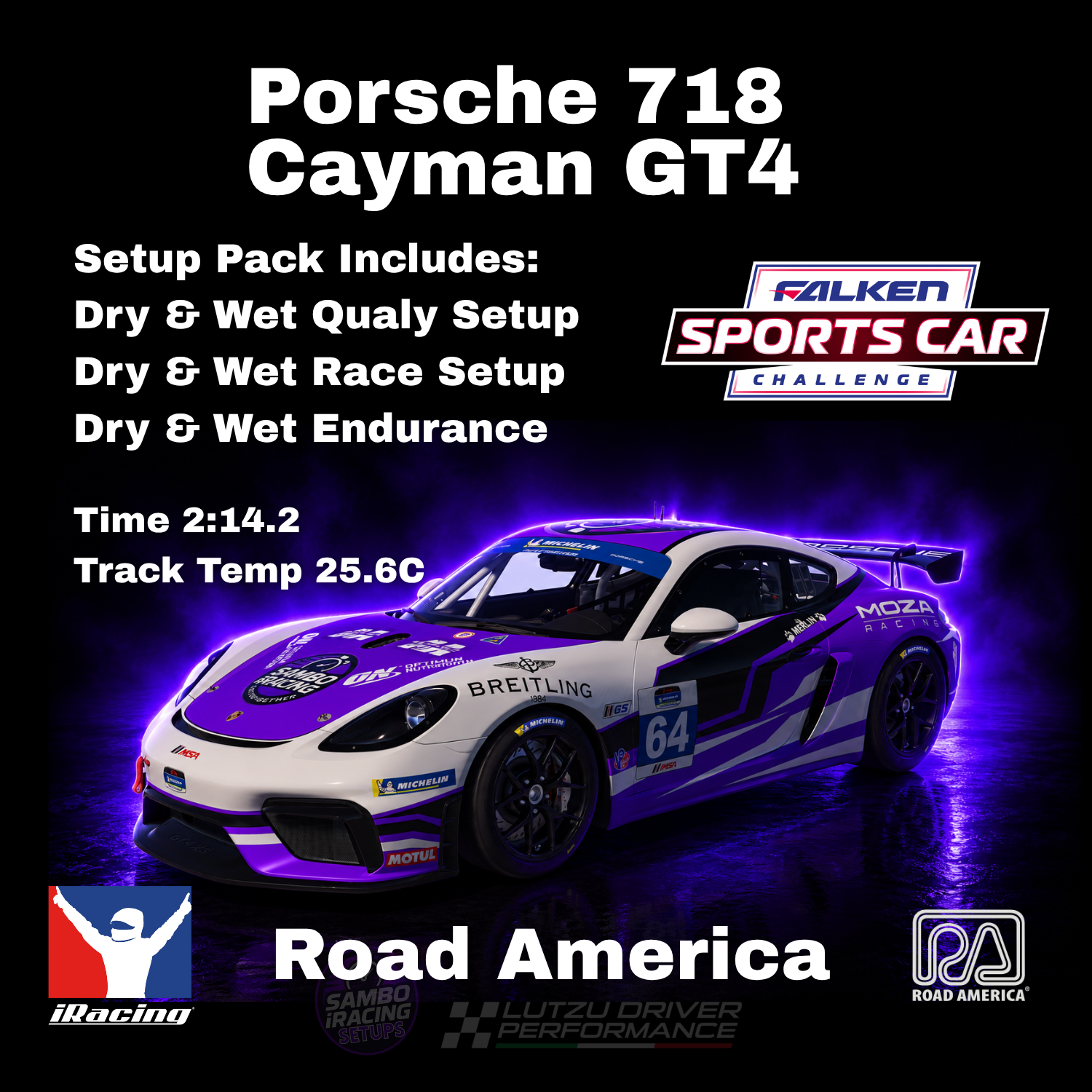 Porsche 718 Road America iRacing Setup