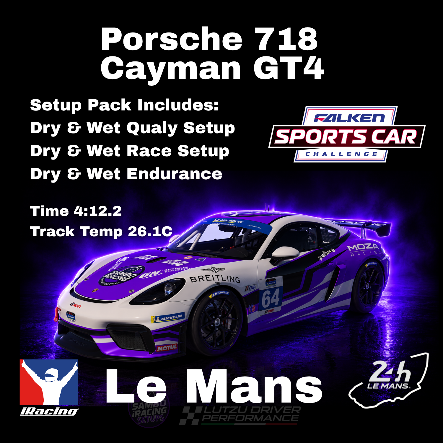 Porsche 718 Cayman GT4 Le Mans iRacing Setup