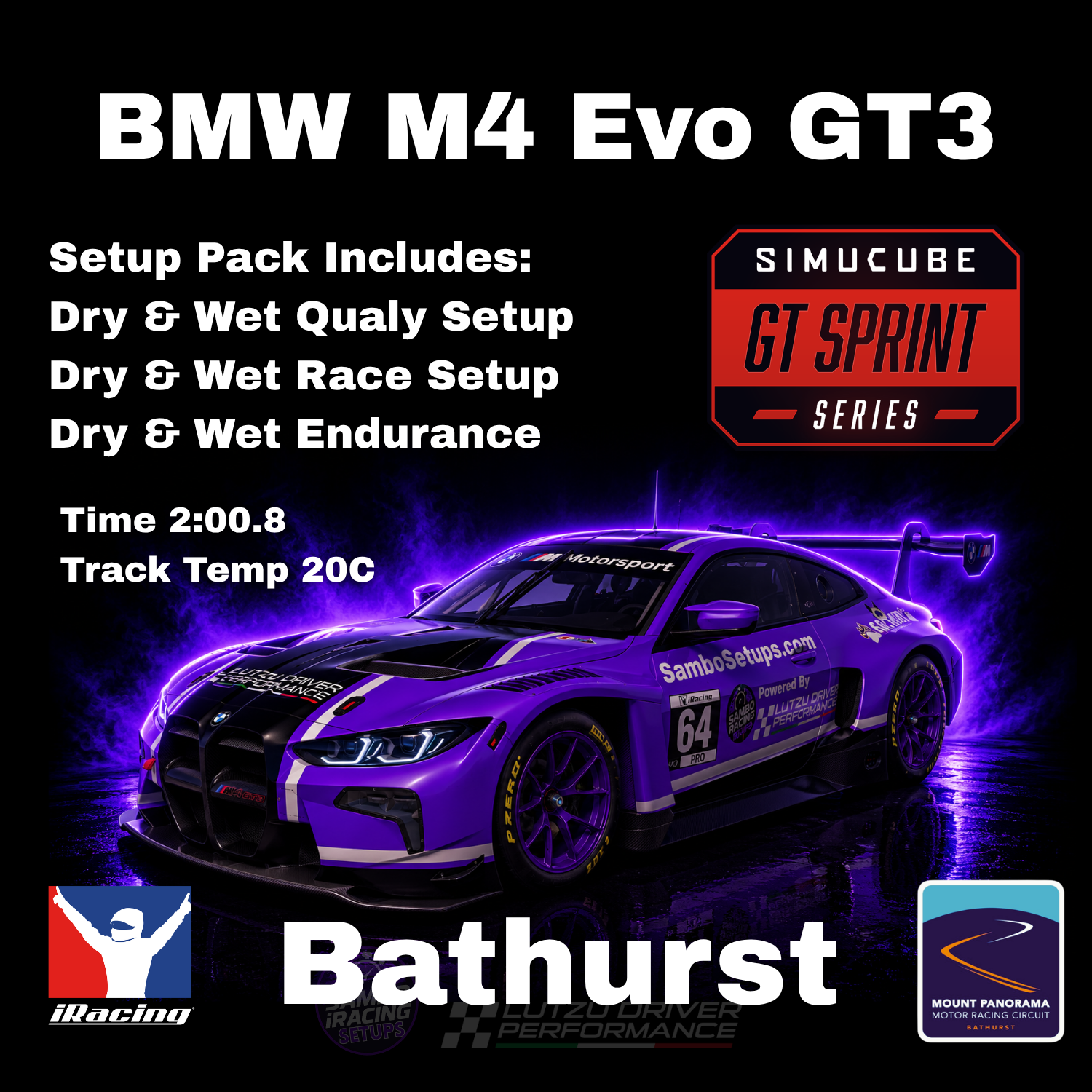 BMW M4 GT3 EVO Bathurst GT Sprint iRacing Setups