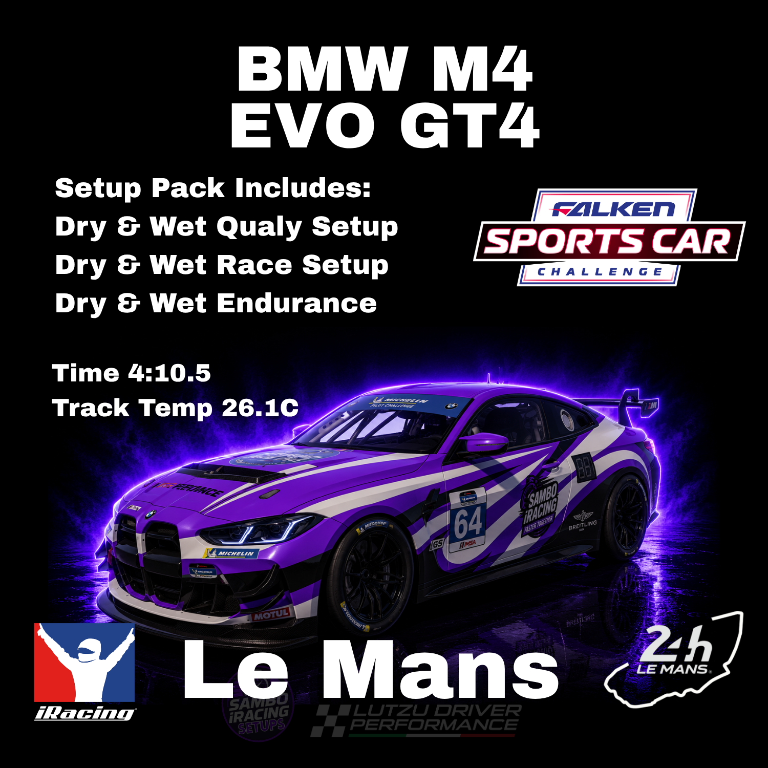 BMW M4 GT4 Le Mans iRacing Setups
