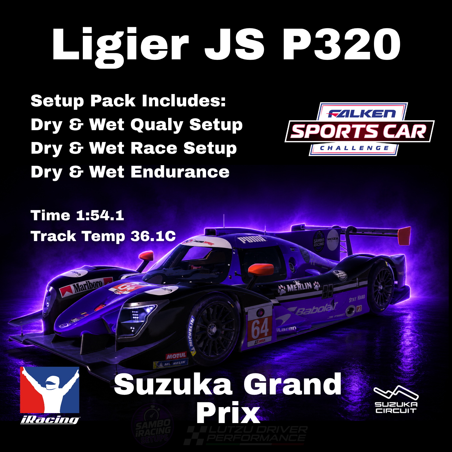 Ligier JS P320 LMP3 Suzuka G.P. iRacing Setups