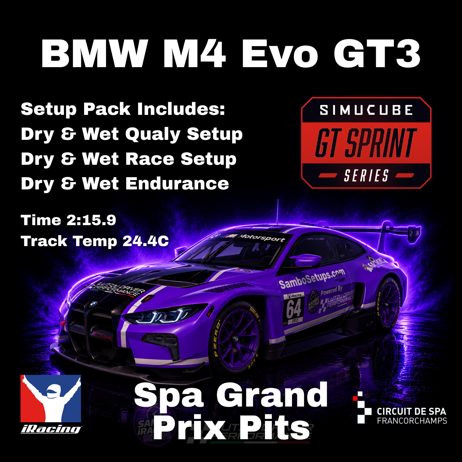 BMW M4 GT3 Spa GT Sprint & 24 Hour iRacing Setups
