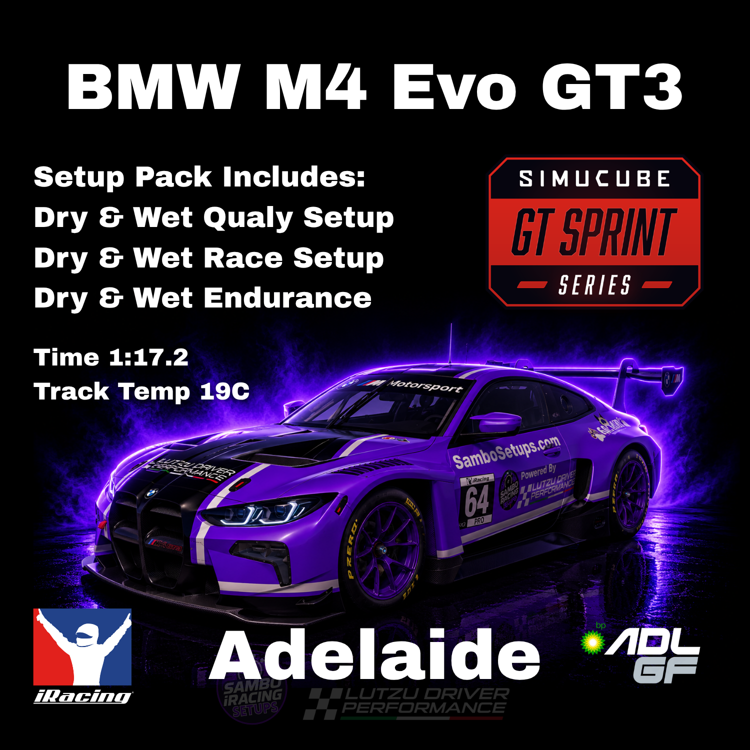 BMW M4 GT3 Adelaide iRacing Setups