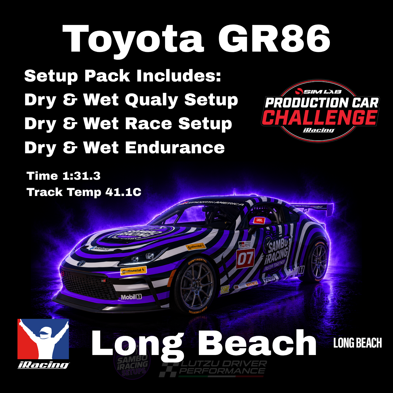 Toyota GR86 Long Beach iRacing Setup