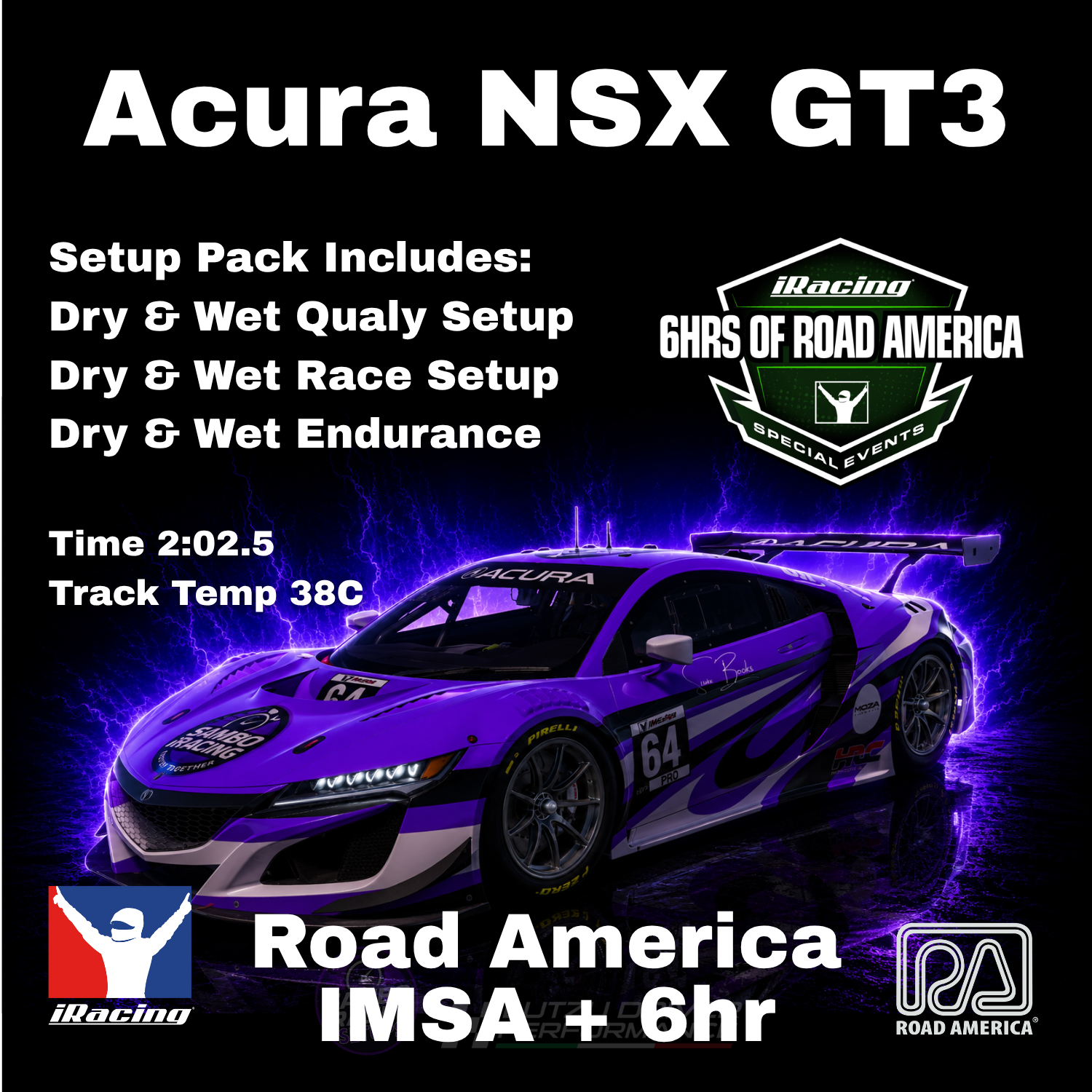 Acura GT3 Road America 6 Hour iRacing Setups