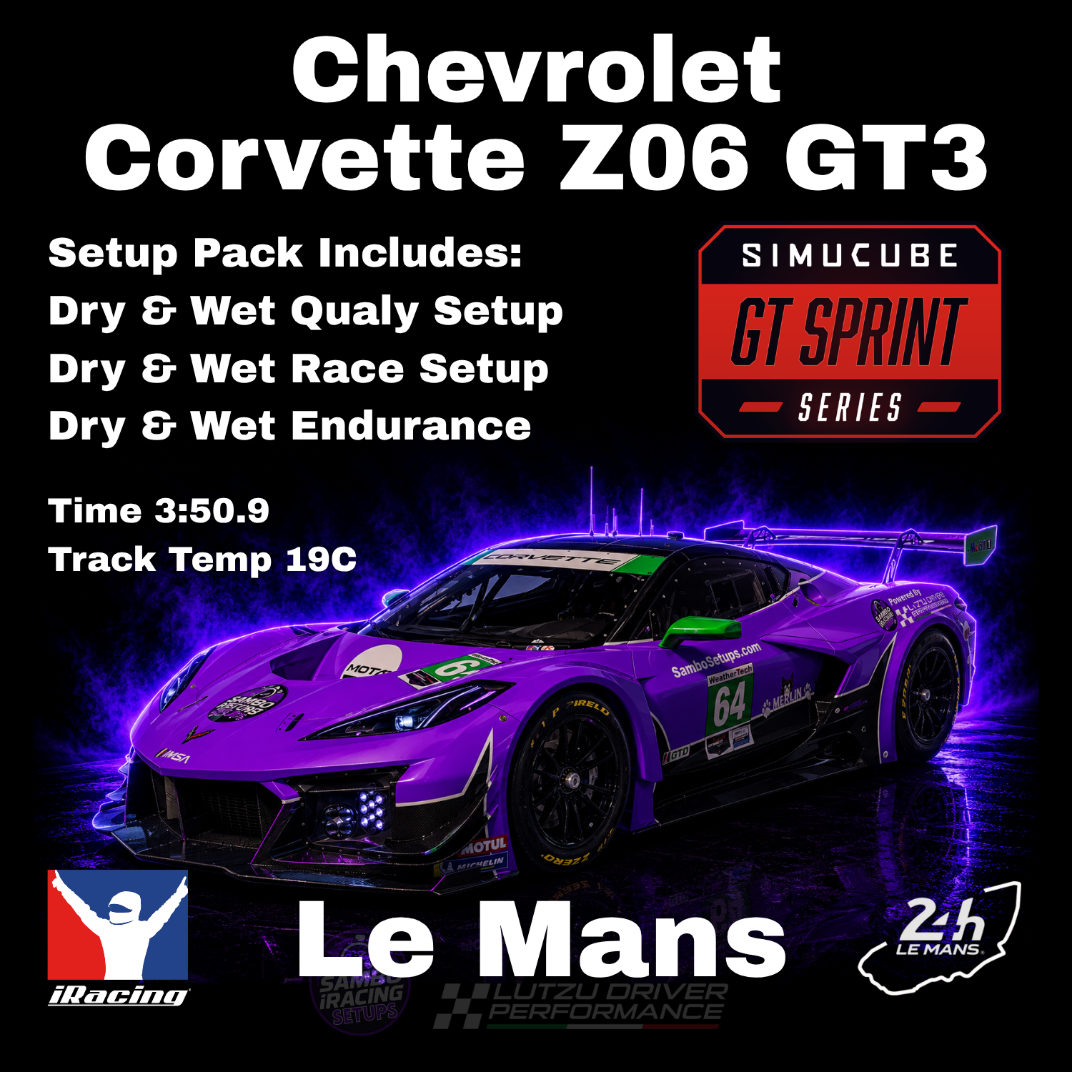 Corvette Z06 GT3 Le Mans iRacing Setups