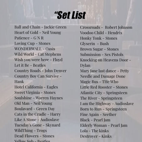 Show Cover Setlist