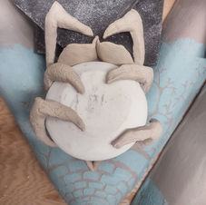 close up of work in progress clay sculpture