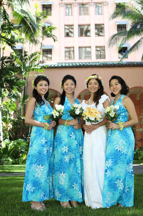 bridesmaid dresses for hawaiian wedding One Shoulder Hawaiian Wedding Dress: Tropical Floral Beach Gown
