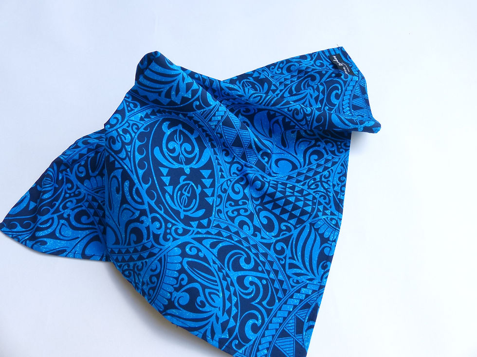 섬네일: Tribal Print with Turtle Furoshiki (S)｜Blue