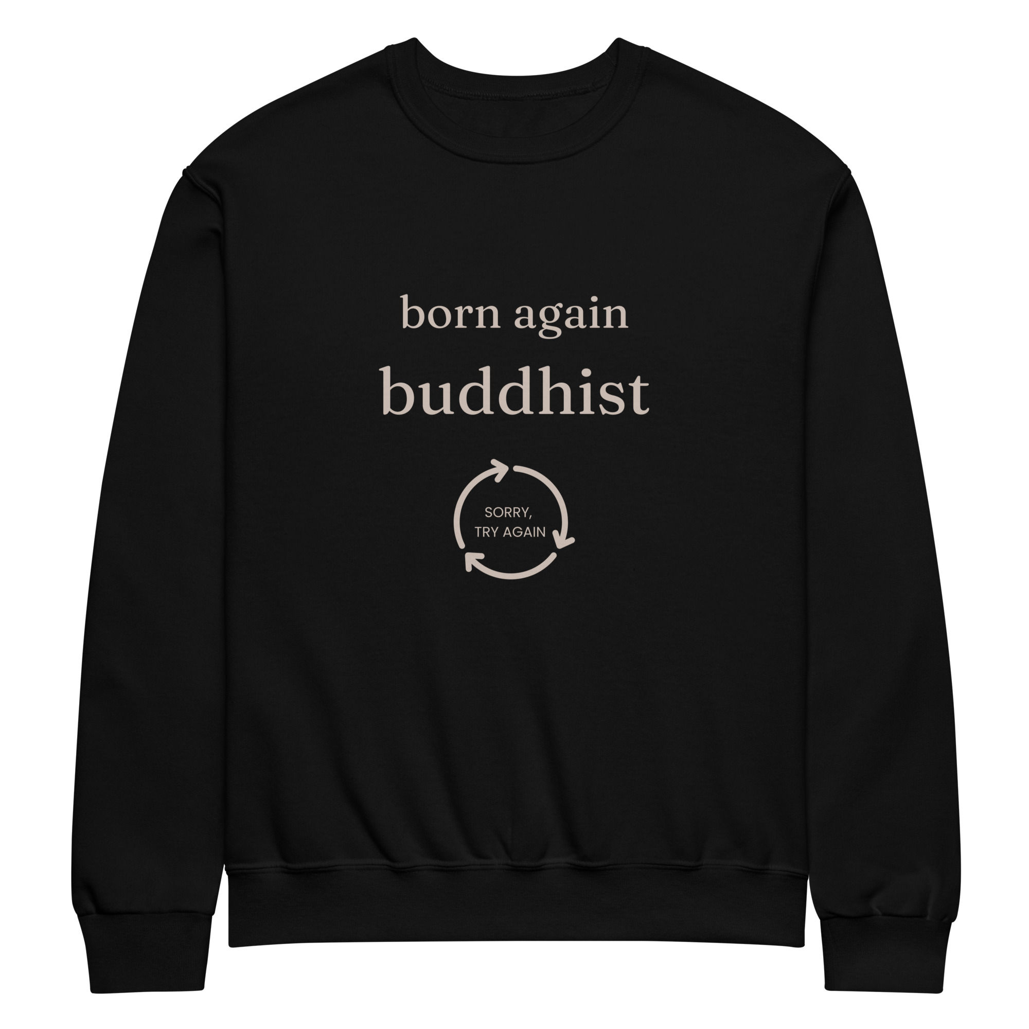 Crew neck sweatshirt_Born Again Buddhist Black